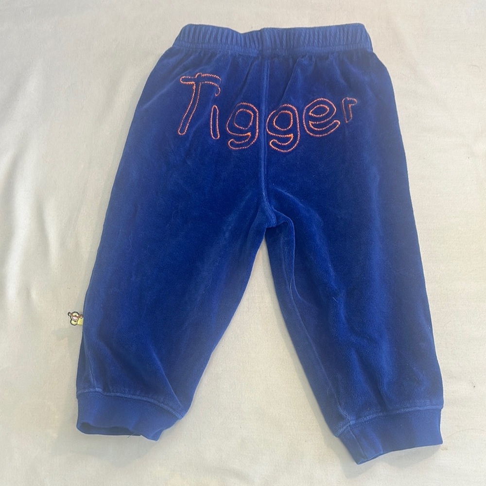 Disney - Blue Velour Joggers Elastic Cuffs Sweatpants w/ Tigger design